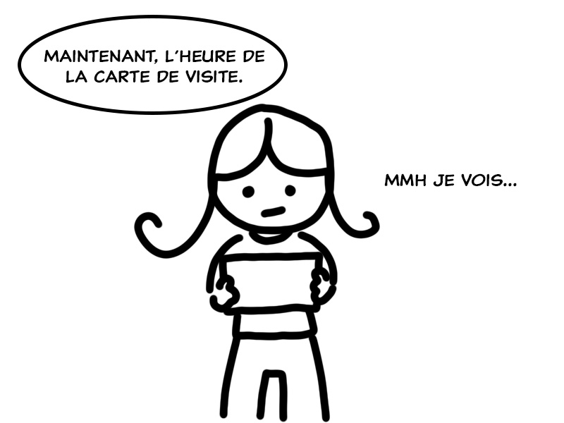 Carte de visite à revoir.